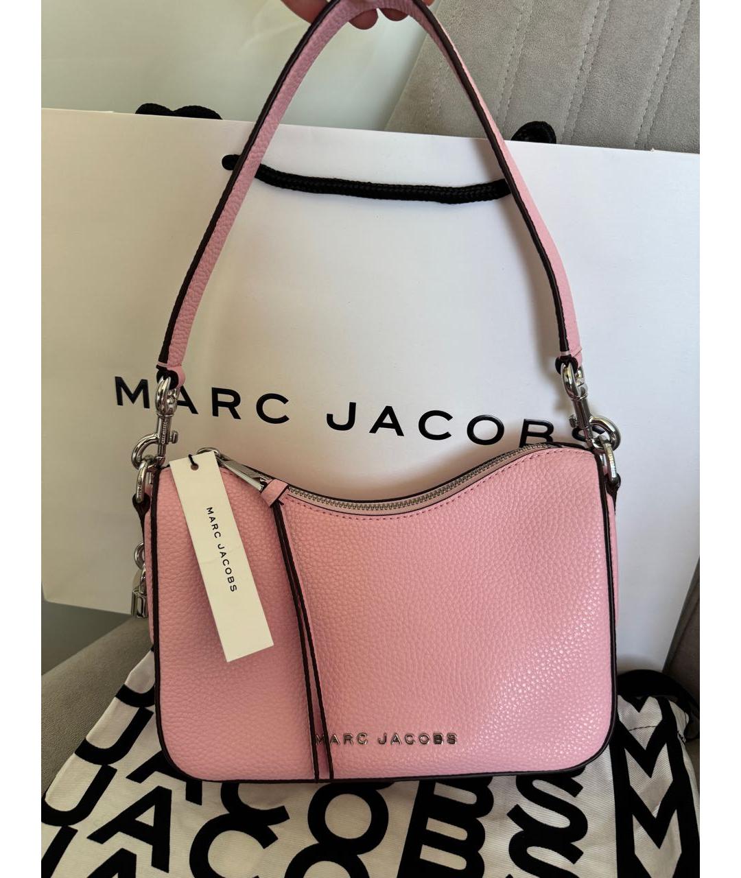 MARC JACOBS Розовая кожаная сумка с короткими ручками, фото 7