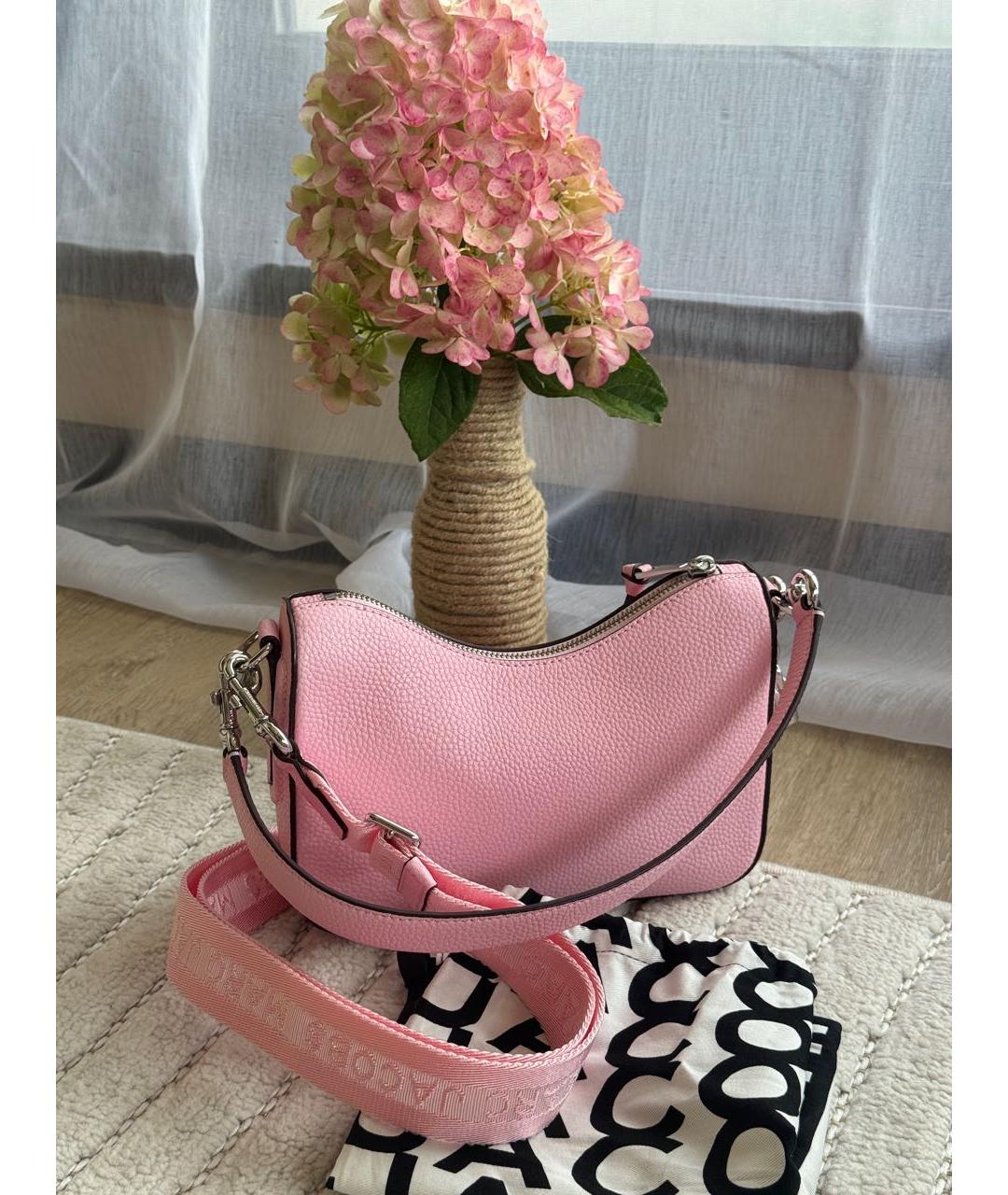 MARC JACOBS Розовая кожаная сумка с короткими ручками, фото 3