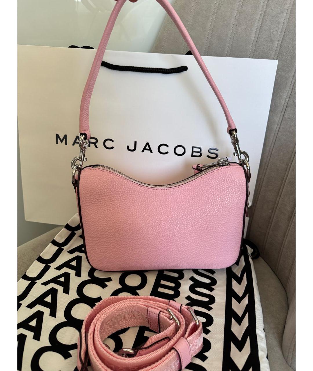 MARC JACOBS Розовая кожаная сумка с короткими ручками, фото 3