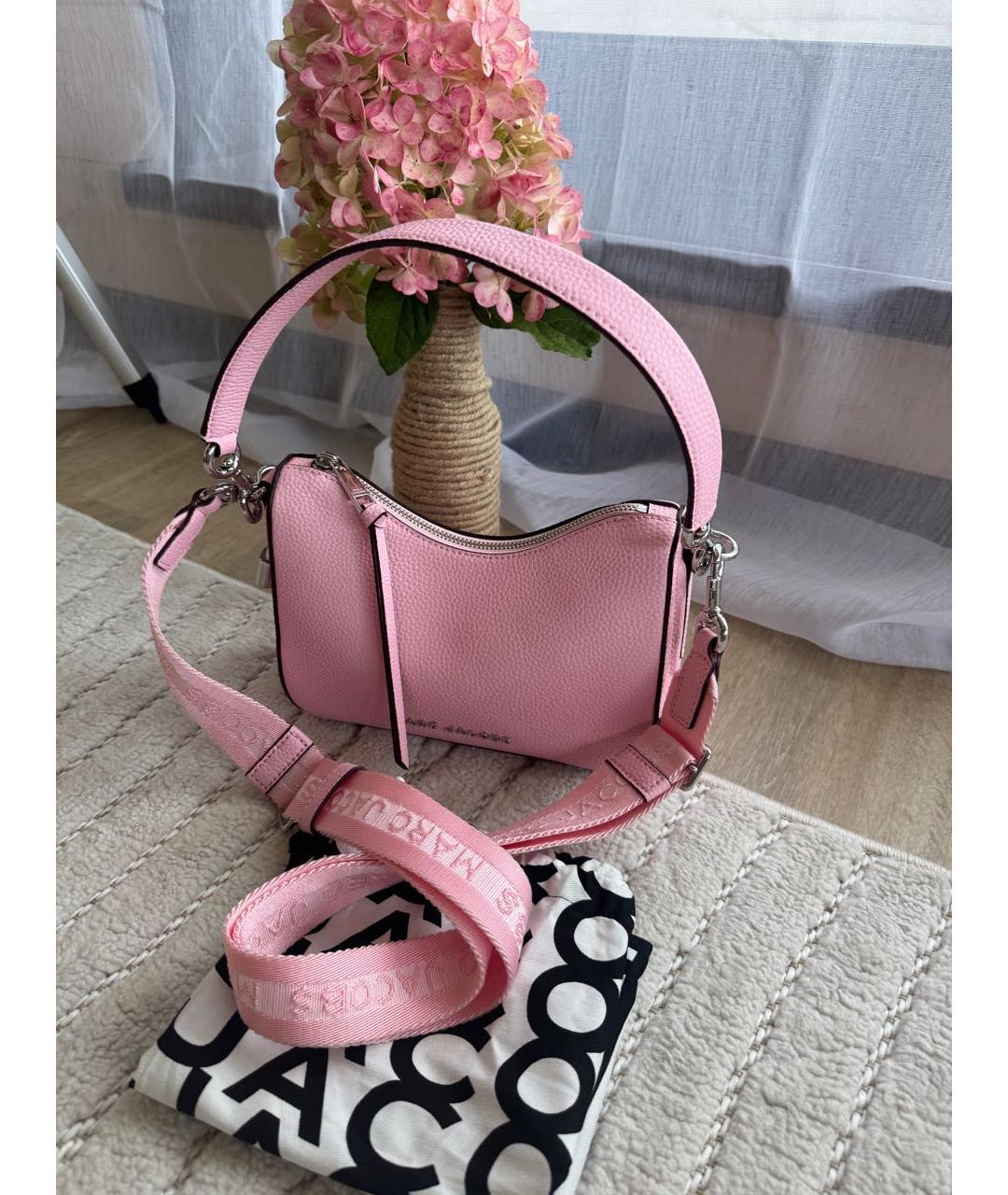 MARC JACOBS Розовая кожаная сумка с короткими ручками, фото 2