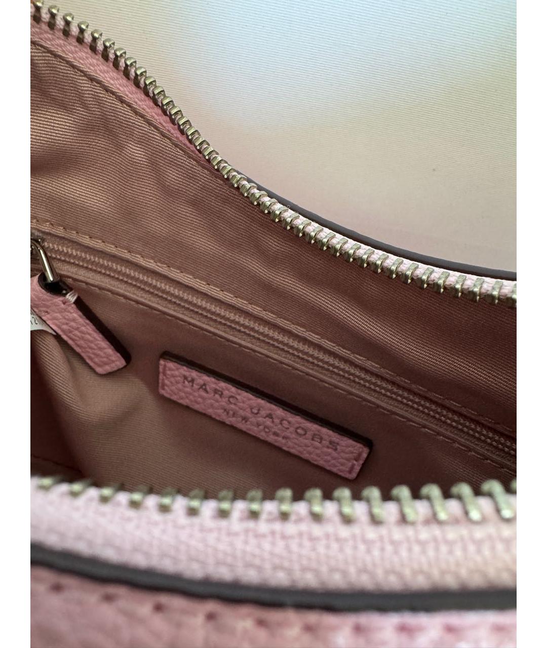 MARC JACOBS Розовая кожаная сумка с короткими ручками, фото 4