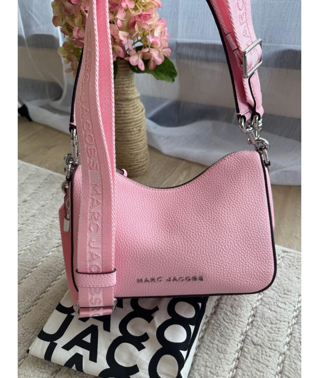 MARC JACOBS Розовая кожаная сумка с короткими ручками, фото 7