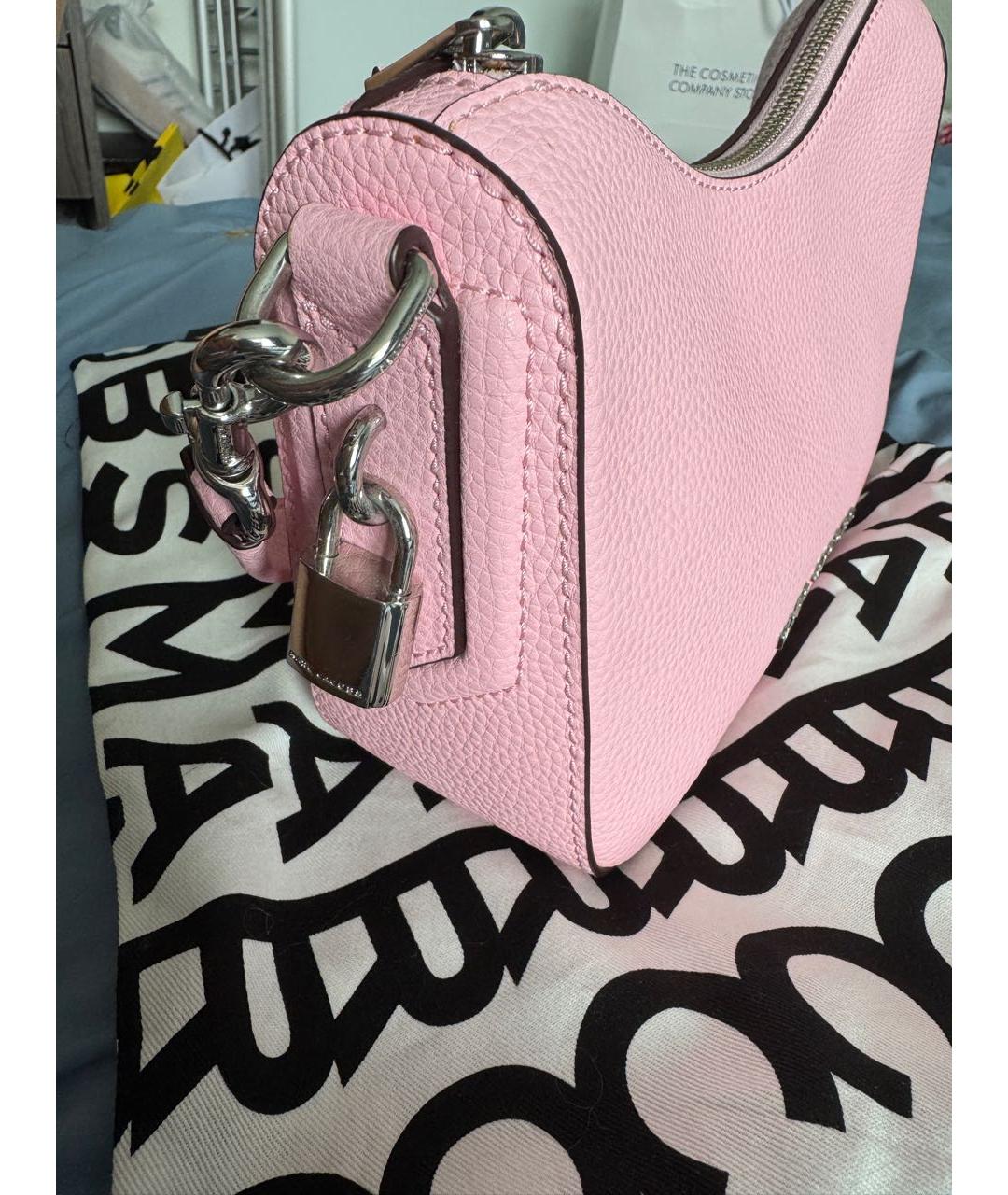 MARC JACOBS Розовая кожаная сумка с короткими ручками, фото 2
