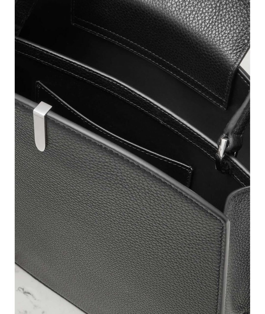 Savette Черная кожаная сумка с короткими ручками, фото 7