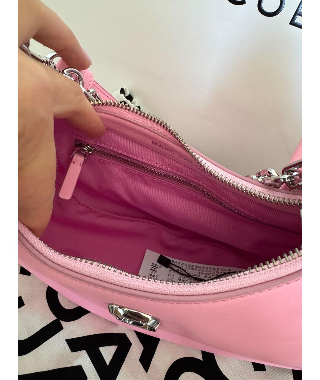 MARC JACOBS Розовая кожаная сумка с короткими ручками, фото 4