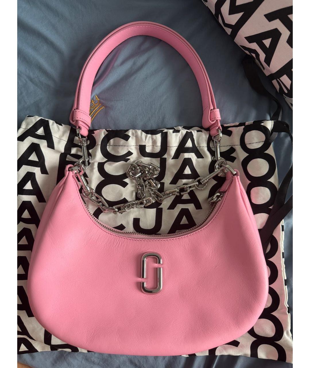 MARC JACOBS Розовая кожаная сумка с короткими ручками, фото 9