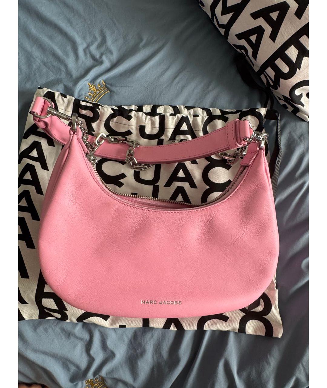 MARC JACOBS Розовая кожаная сумка с короткими ручками, фото 3