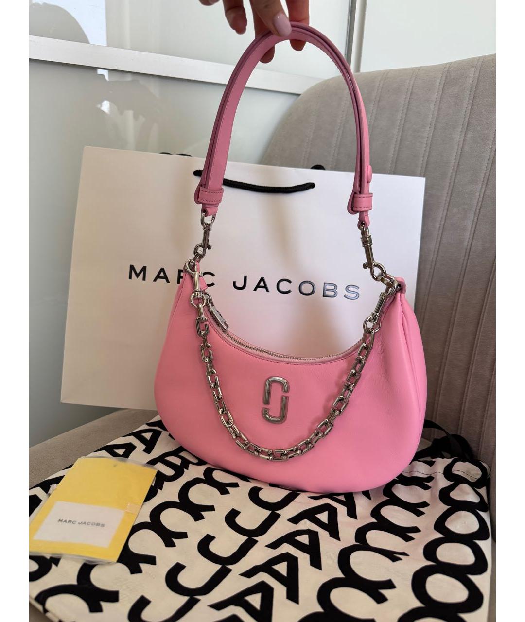 MARC JACOBS Розовая кожаная сумка с короткими ручками, фото 5