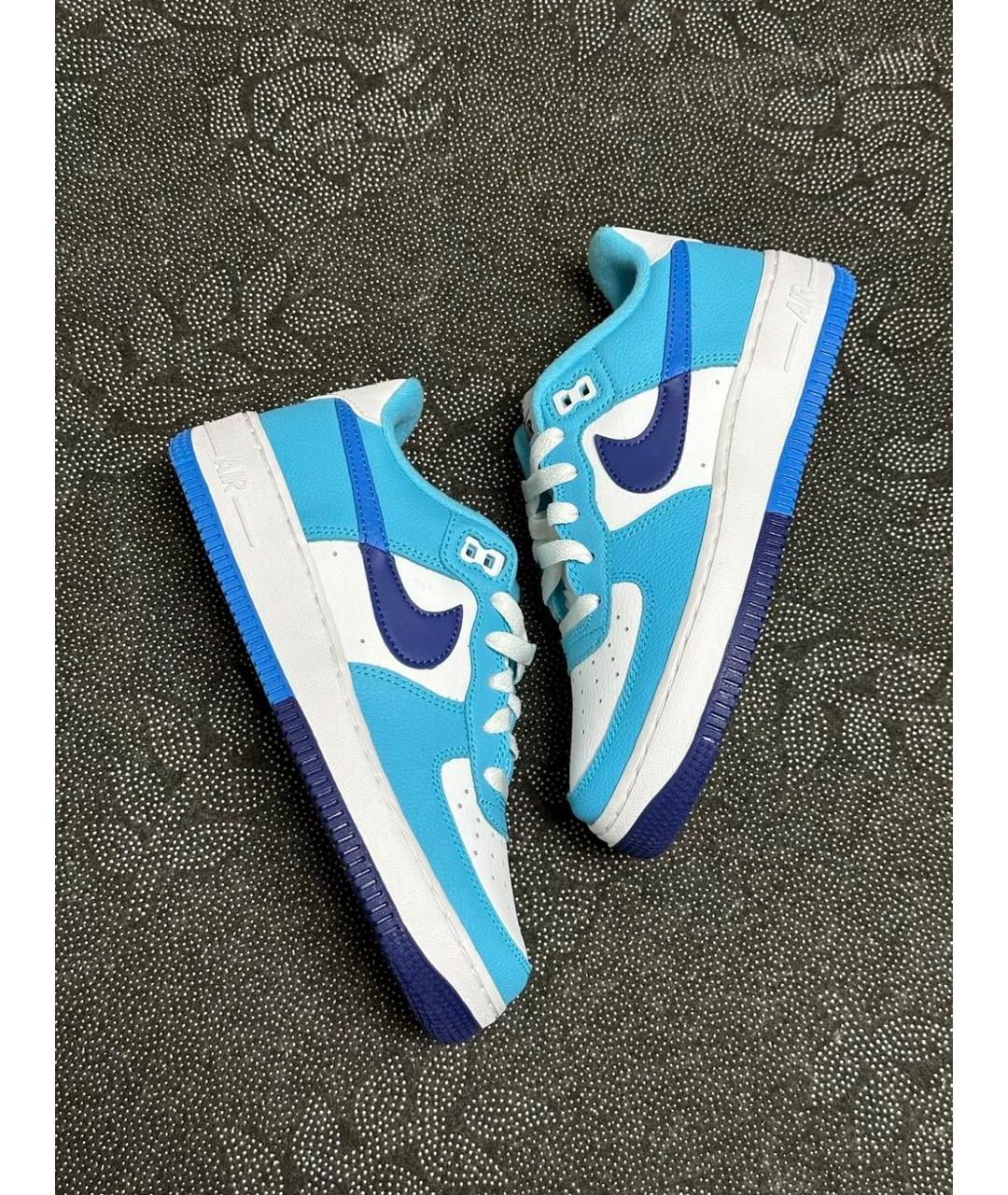 NIKE Голубые кожаные кроссовки, фото 5