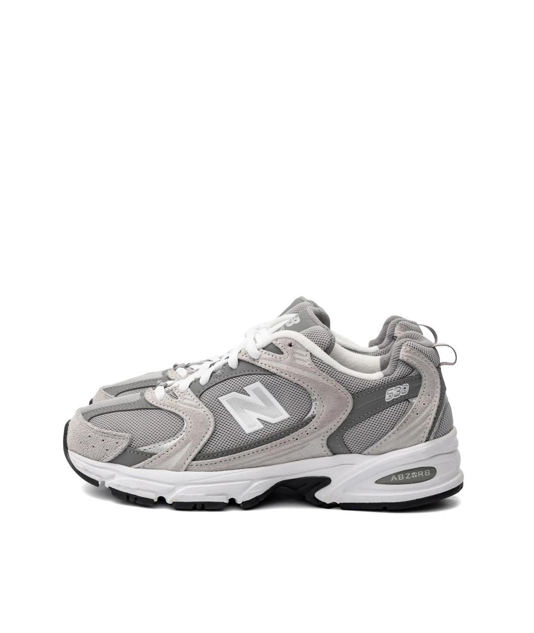NEW BALANCE Серые замшевые кроссовки, фото 5
