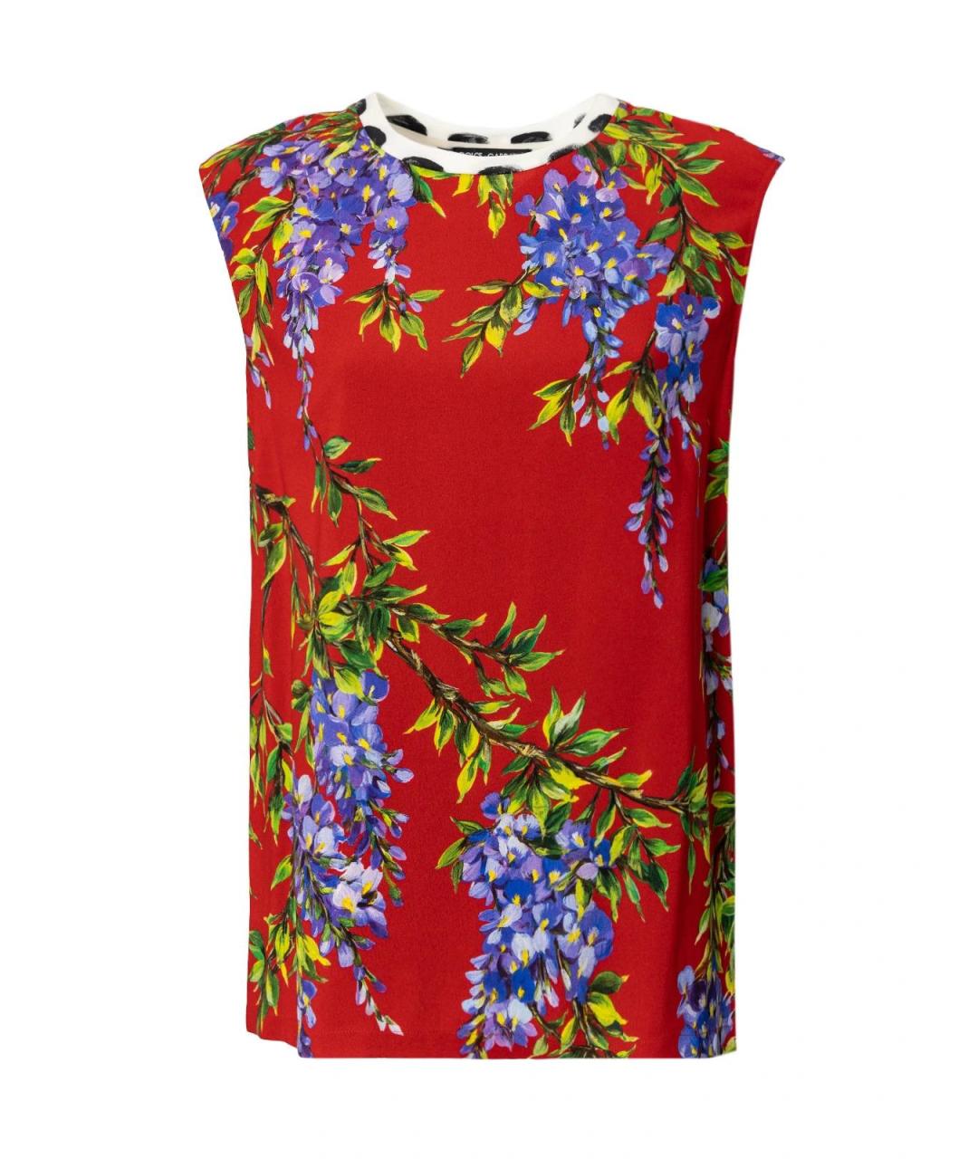 DOLCE&GABBANA Красная шелковая футболка, фото 6