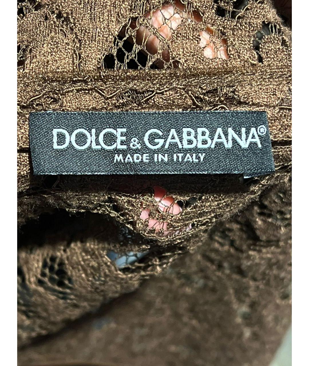 DOLCE&GABBANA Коричневая кружевная блузы, фото 5