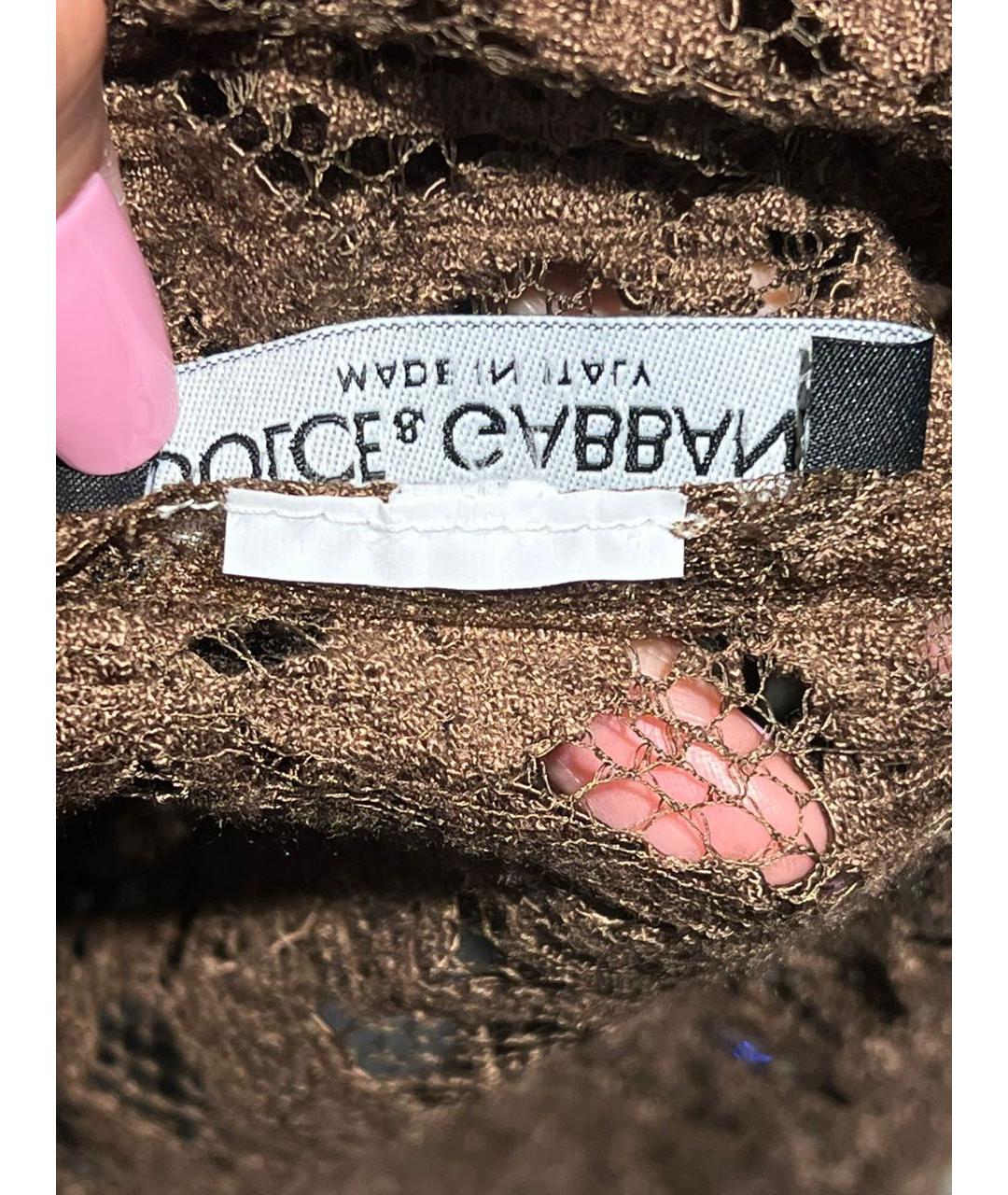 DOLCE&GABBANA Коричневая кружевная блузы, фото 4