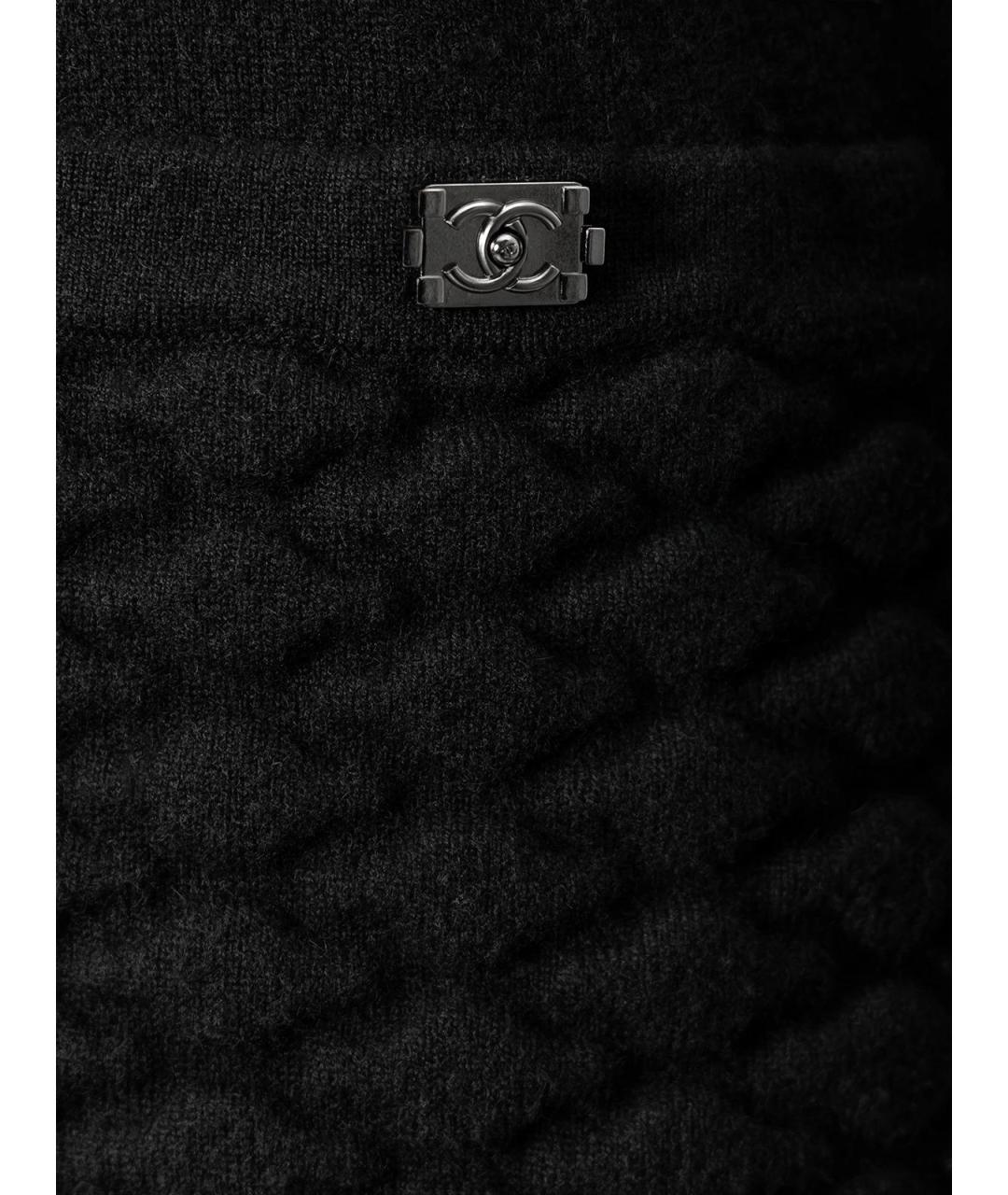 CHANEL Черное кашемировое повседневное платье, фото 3