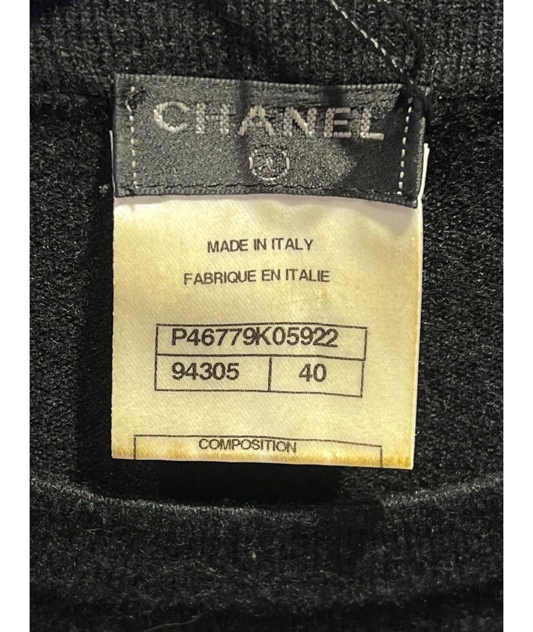 CHANEL Черное кашемировое повседневное платье, фото 4