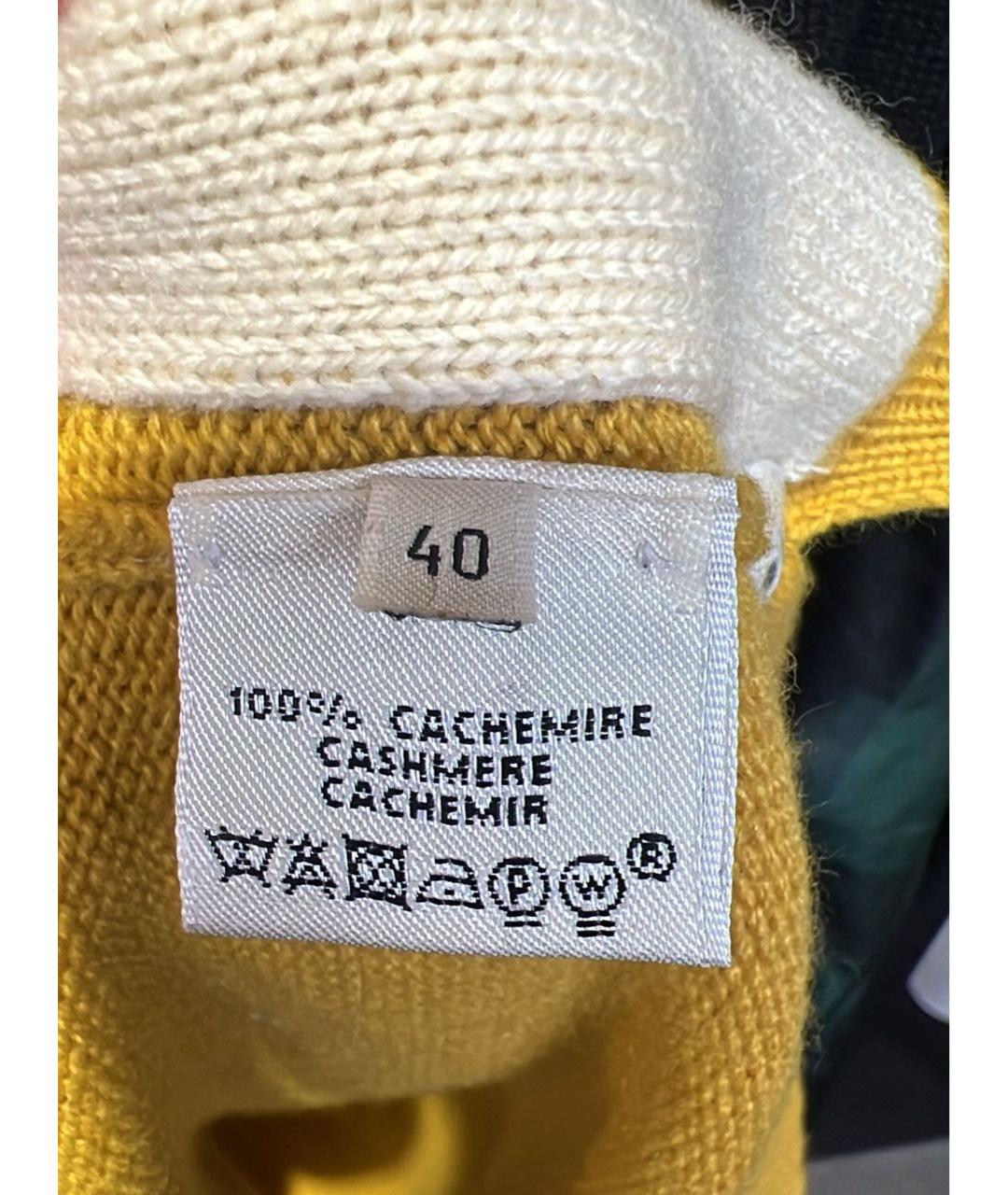 HERMES Горчичное кашемировое повседневное платье, фото 4