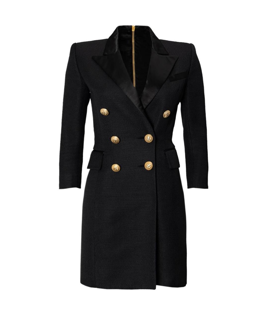 BALMAIN Черное хлопковое коктейльное платье, фото 2
