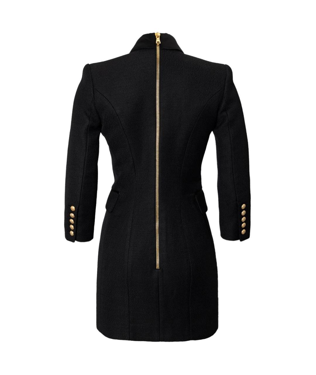 BALMAIN Черное хлопковое коктейльное платье, фото 3