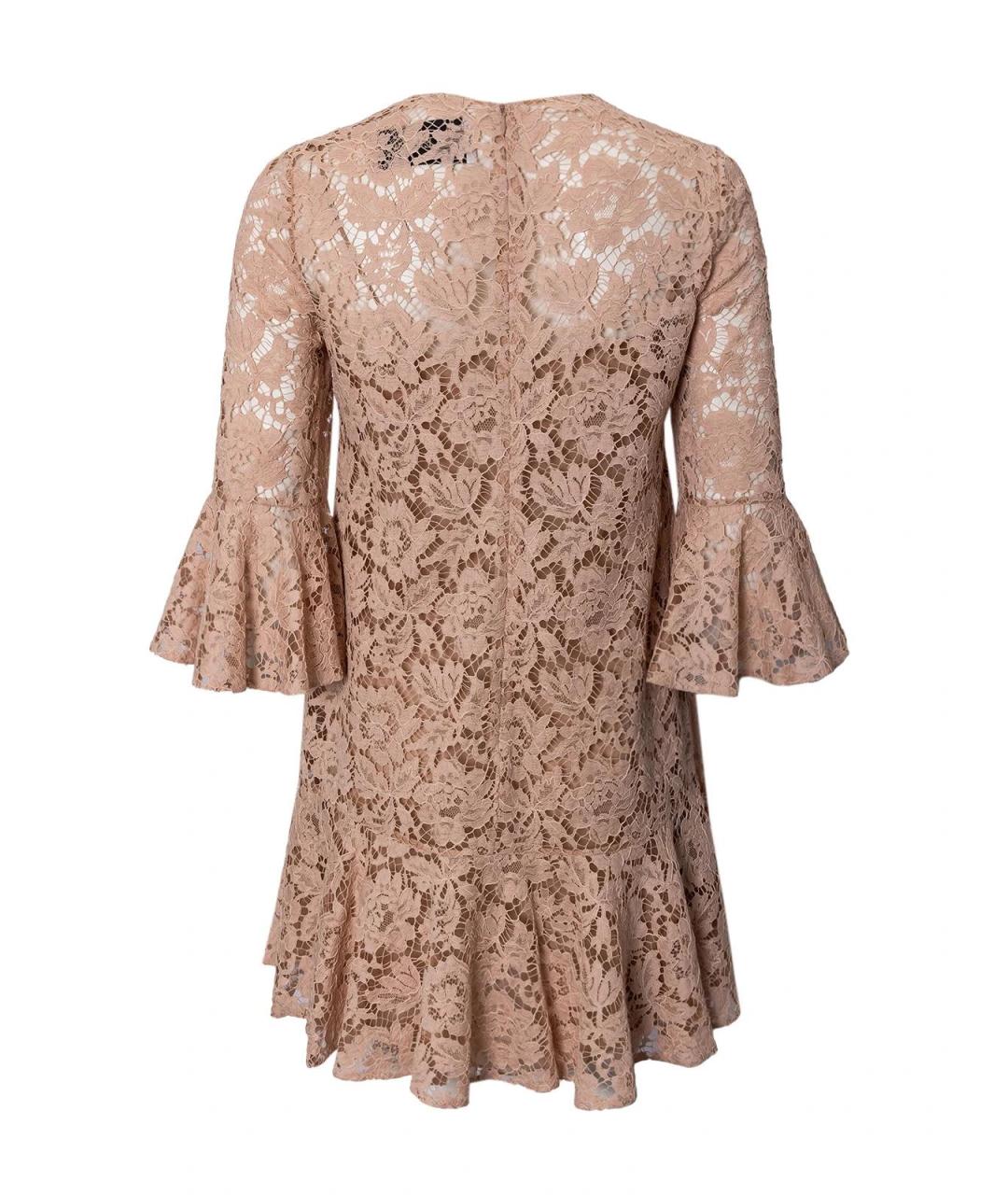 VALENTINO Бежевое кружевное коктейльное платье, фото 2