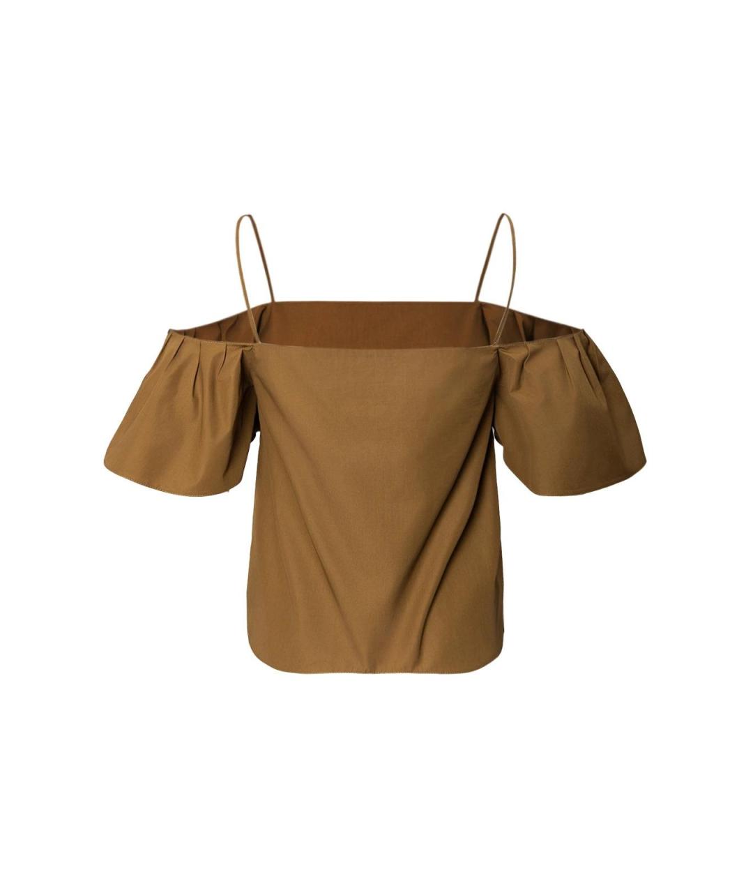 FENDI Коричневая хлопковая блузы, фото 2