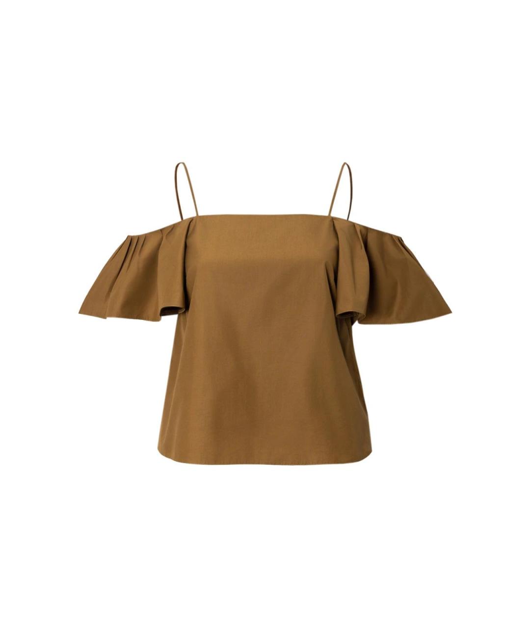 FENDI Коричневая хлопковая блузы, фото 1
