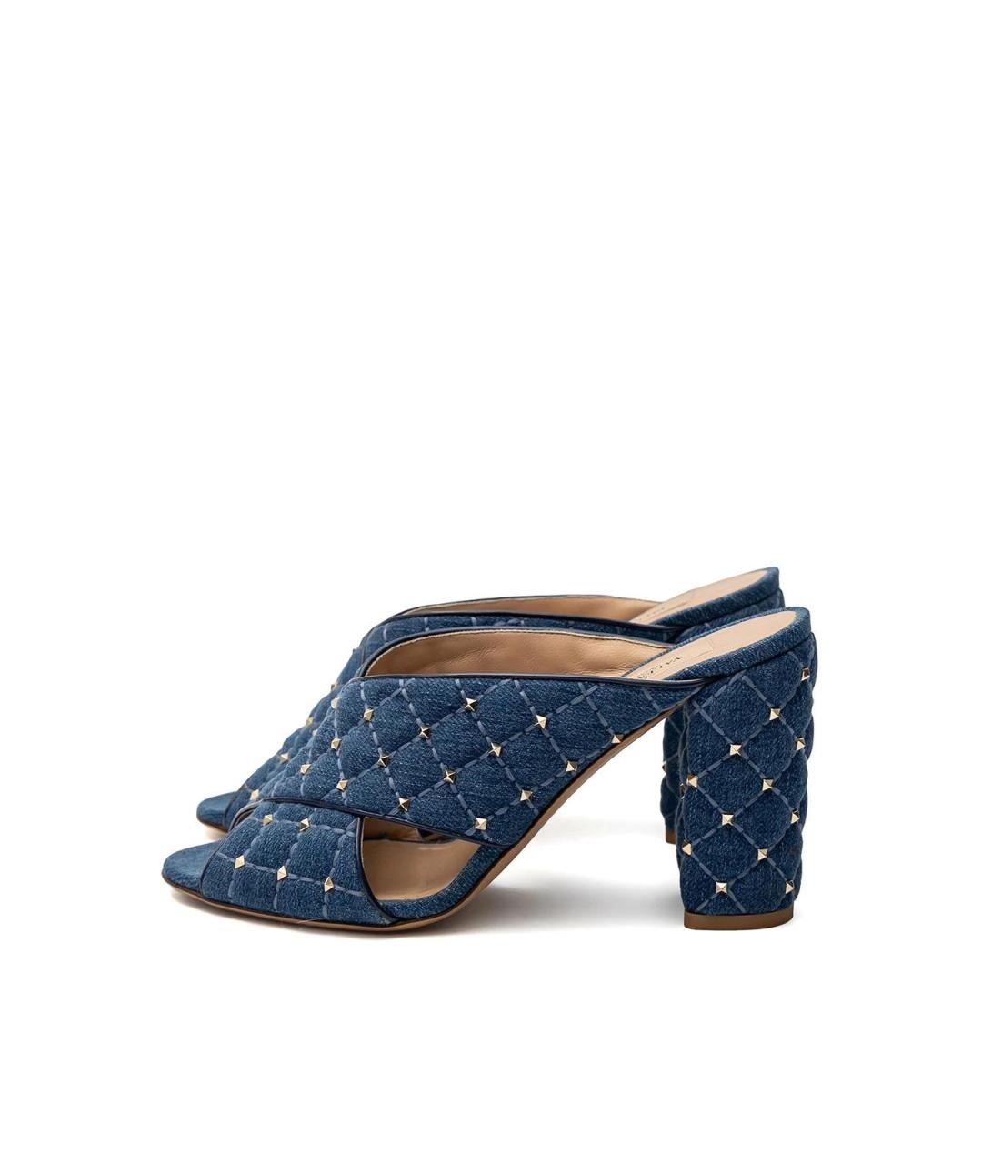 VALENTINO Синие текстильные босоножки, фото 5