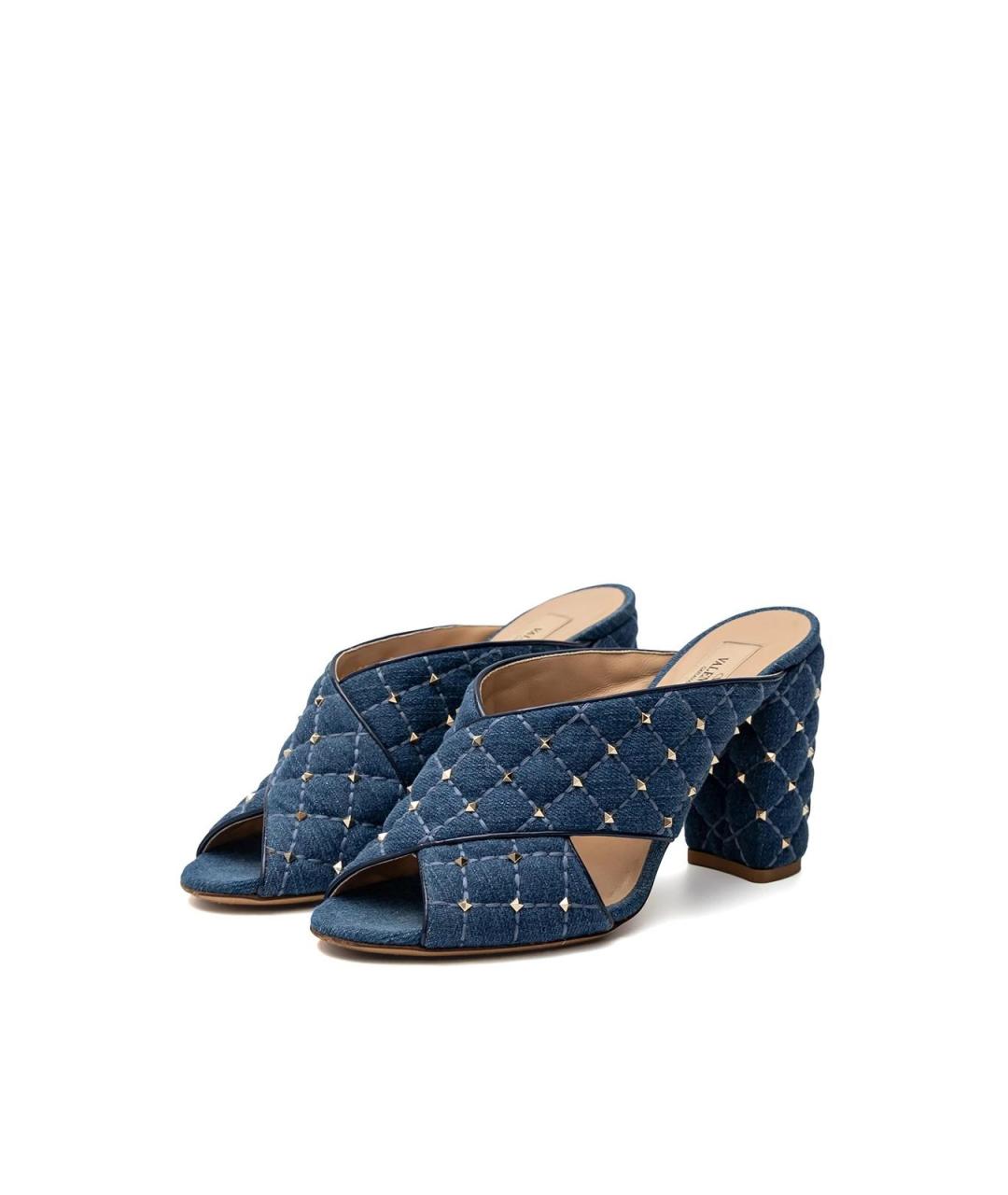 VALENTINO Синие текстильные босоножки, фото 2