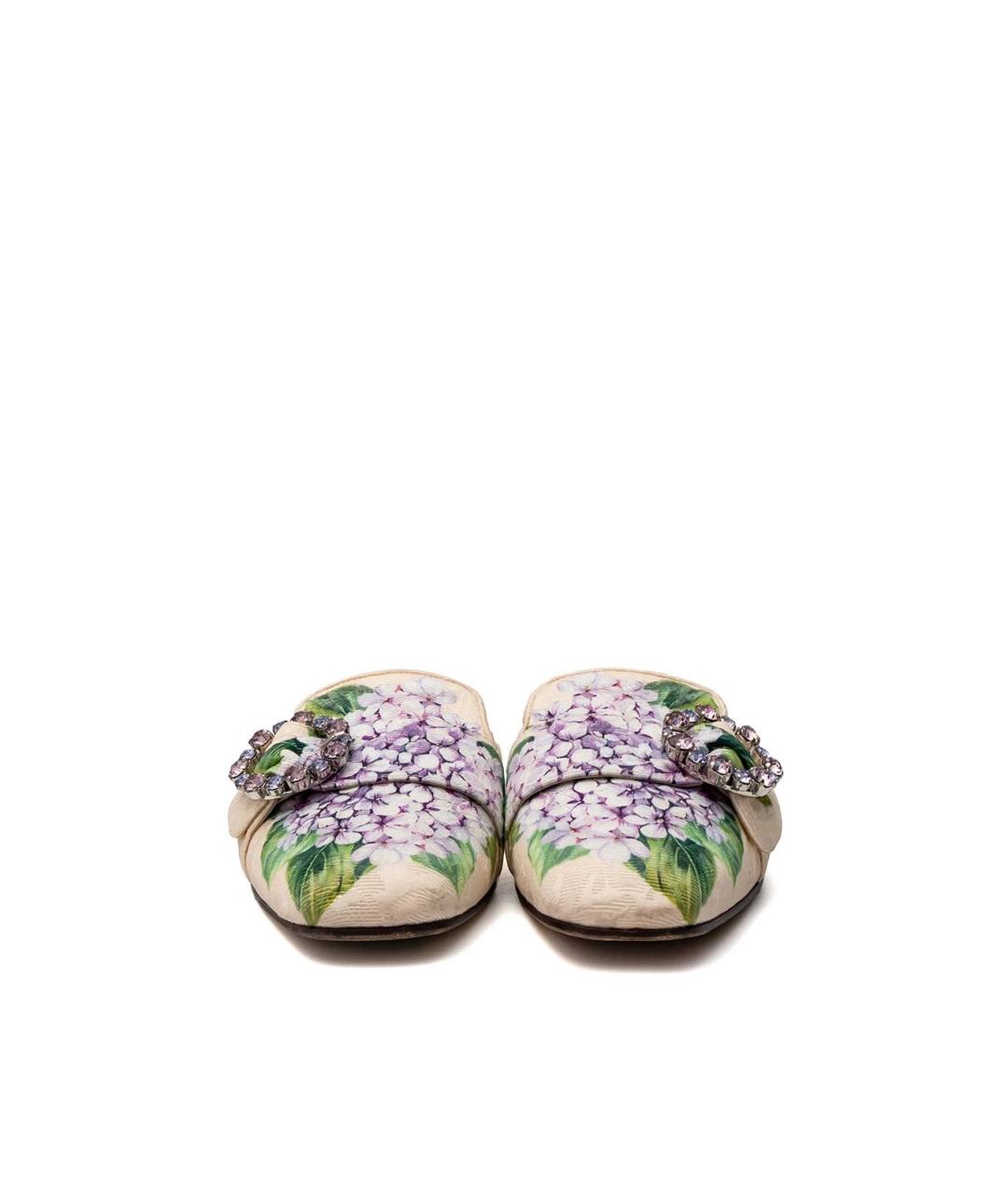 DOLCE&GABBANA Бежевые текстильные мюли, фото 4