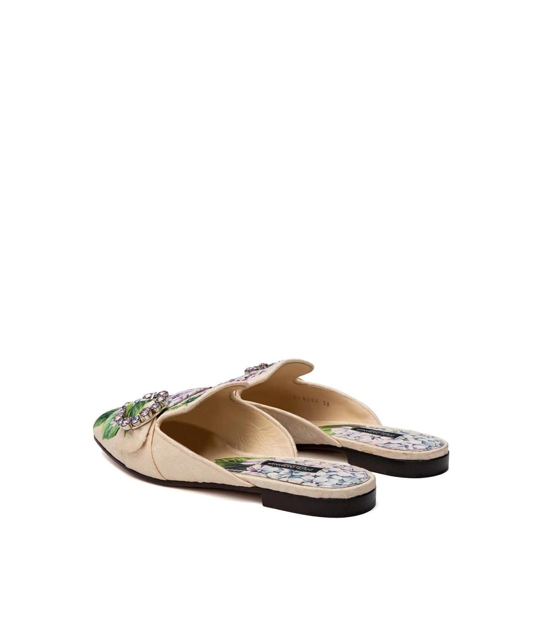 DOLCE&GABBANA Бежевые текстильные мюли, фото 3