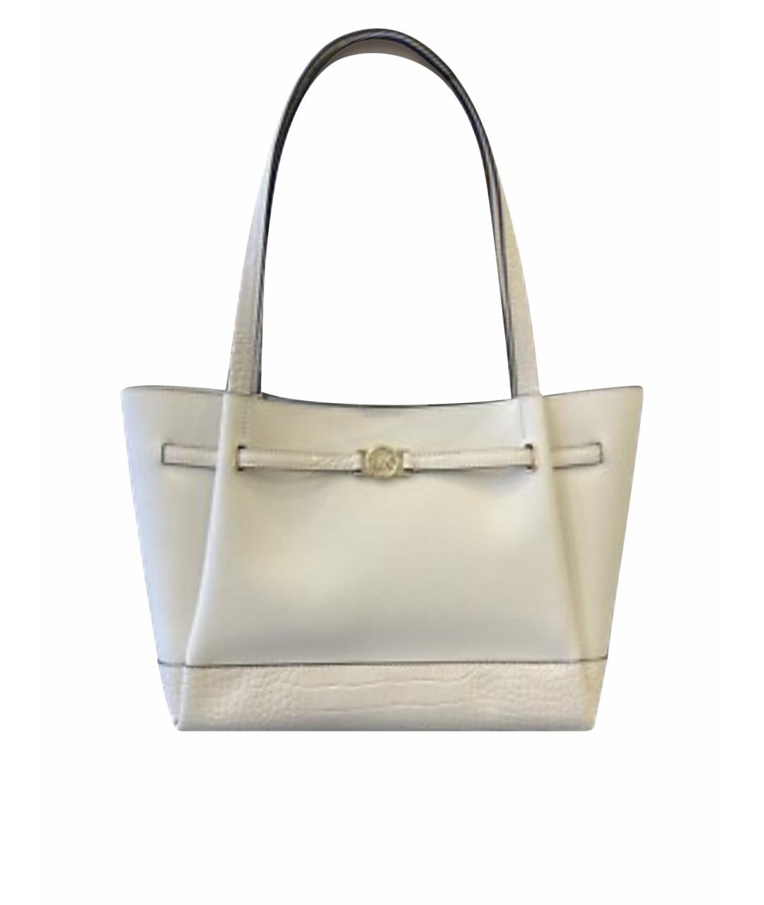 MICHAEL KORS Белая кожаная сумка тоут, фото 1