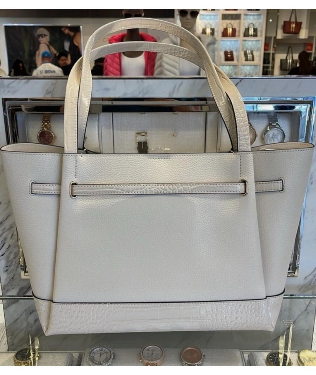 MICHAEL KORS Белая кожаная сумка тоут, фото 8