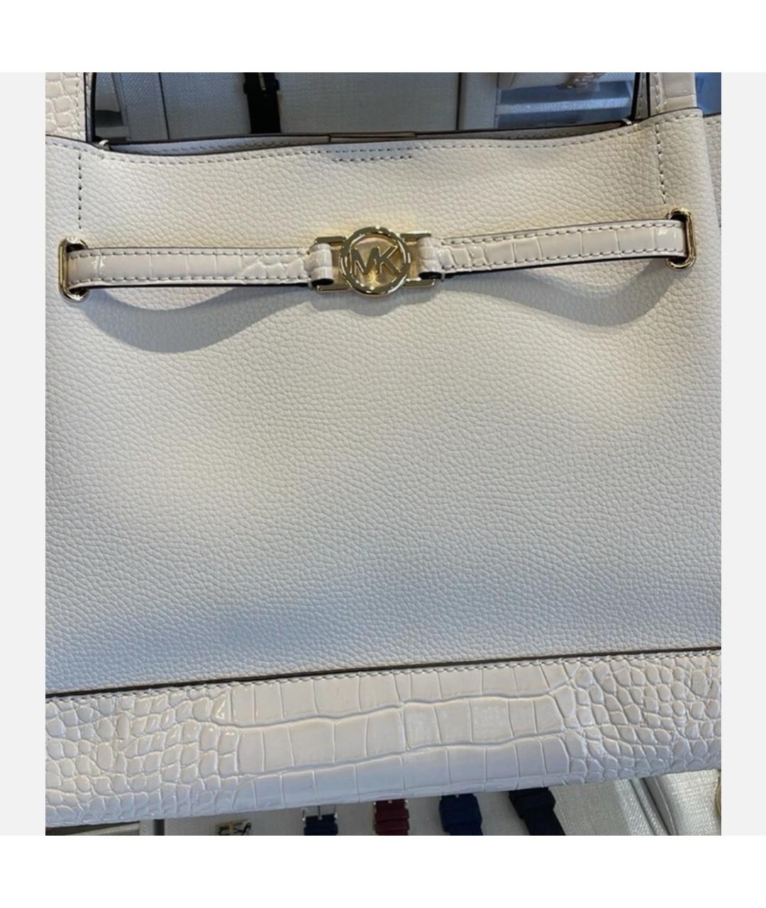 MICHAEL KORS Белая кожаная сумка тоут, фото 7