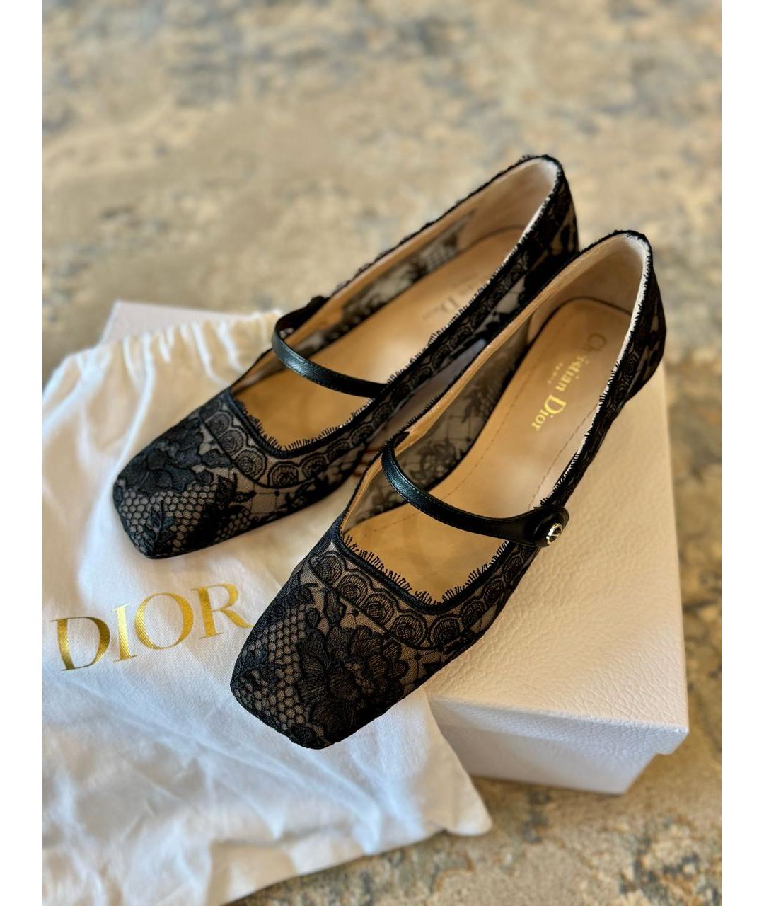 CHRISTIAN DIOR Черные текстильные туфли, фото 2