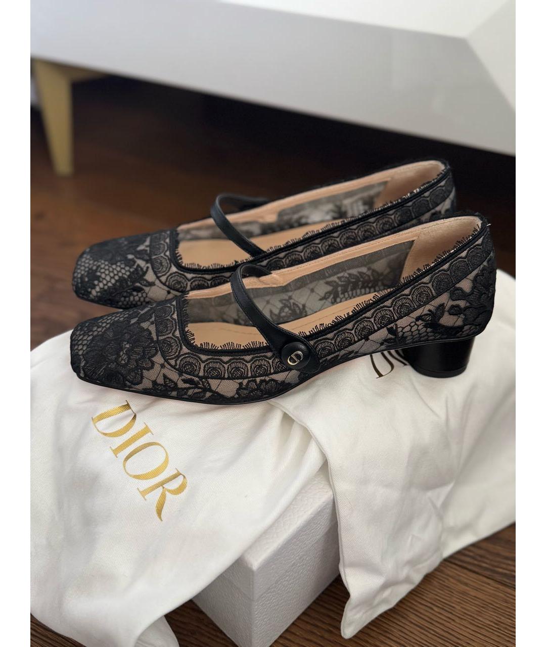 CHRISTIAN DIOR Черные текстильные туфли, фото 6