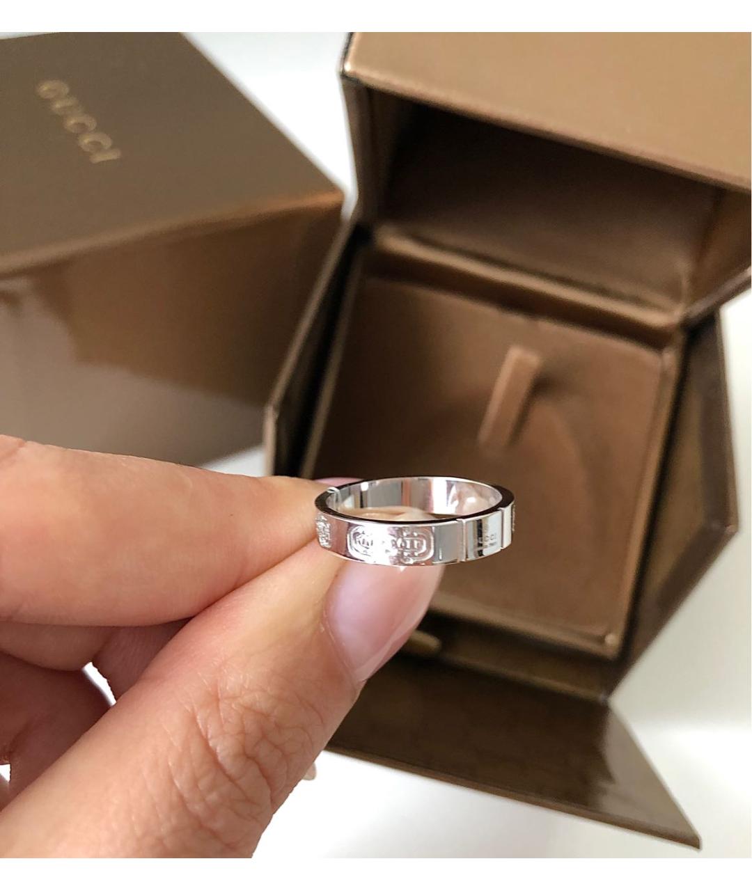 GUCCI Серебряное кольцо из белого золота, фото 2