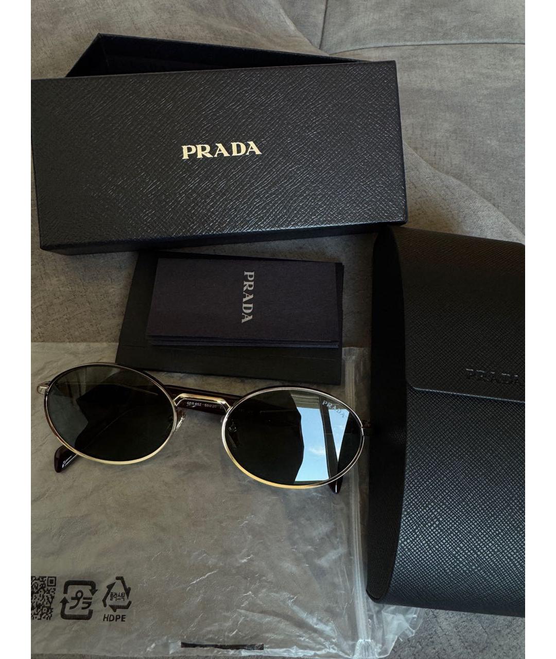 PRADA Коричневые металлические солнцезащитные очки, фото 6