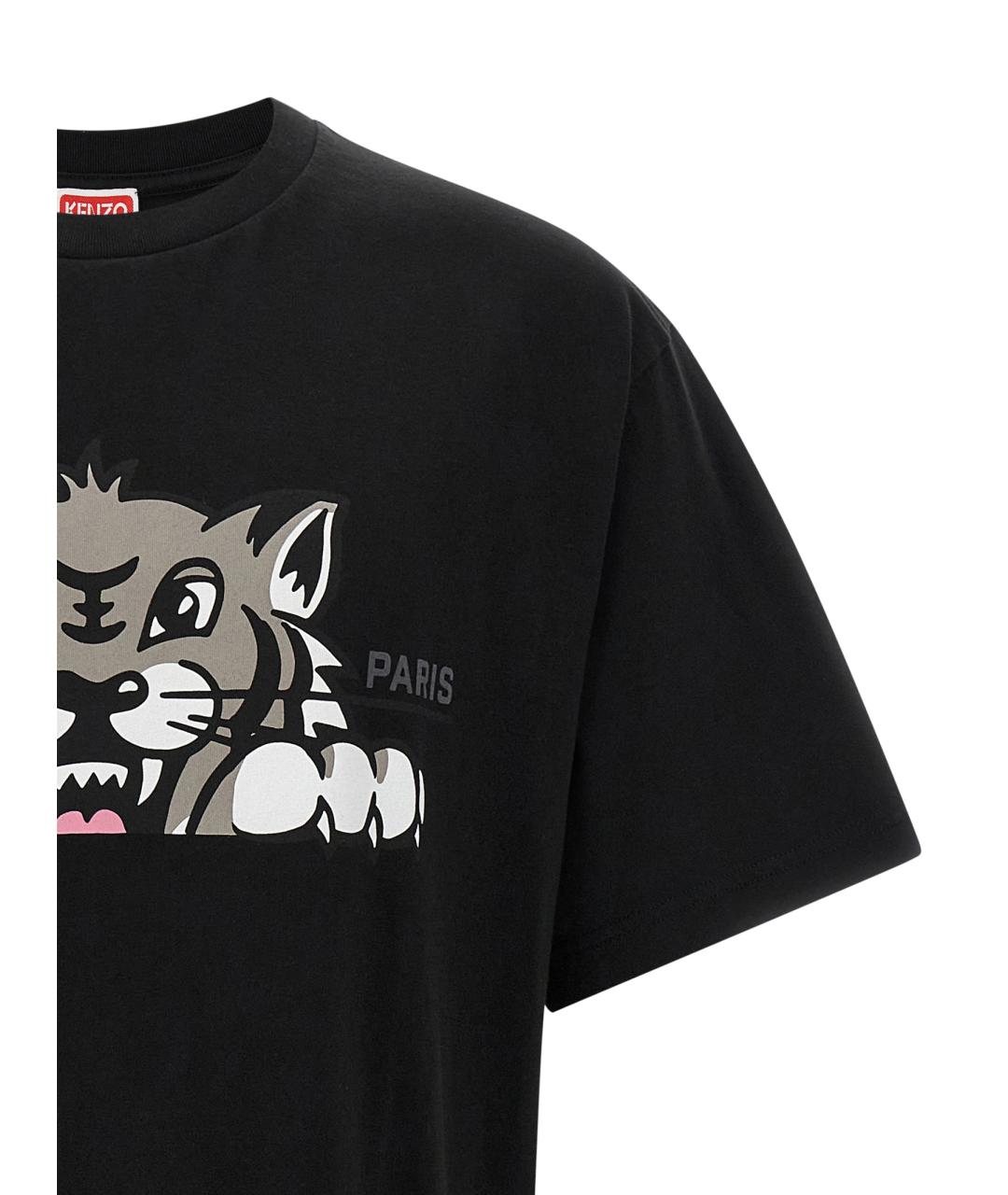 KENZO Черная хлопковая футболка, фото 3