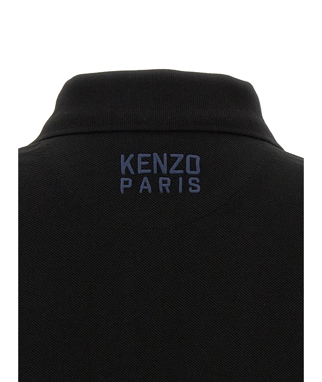 KENZO Черное хлопковое поло с коротким рукавом, фото 4
