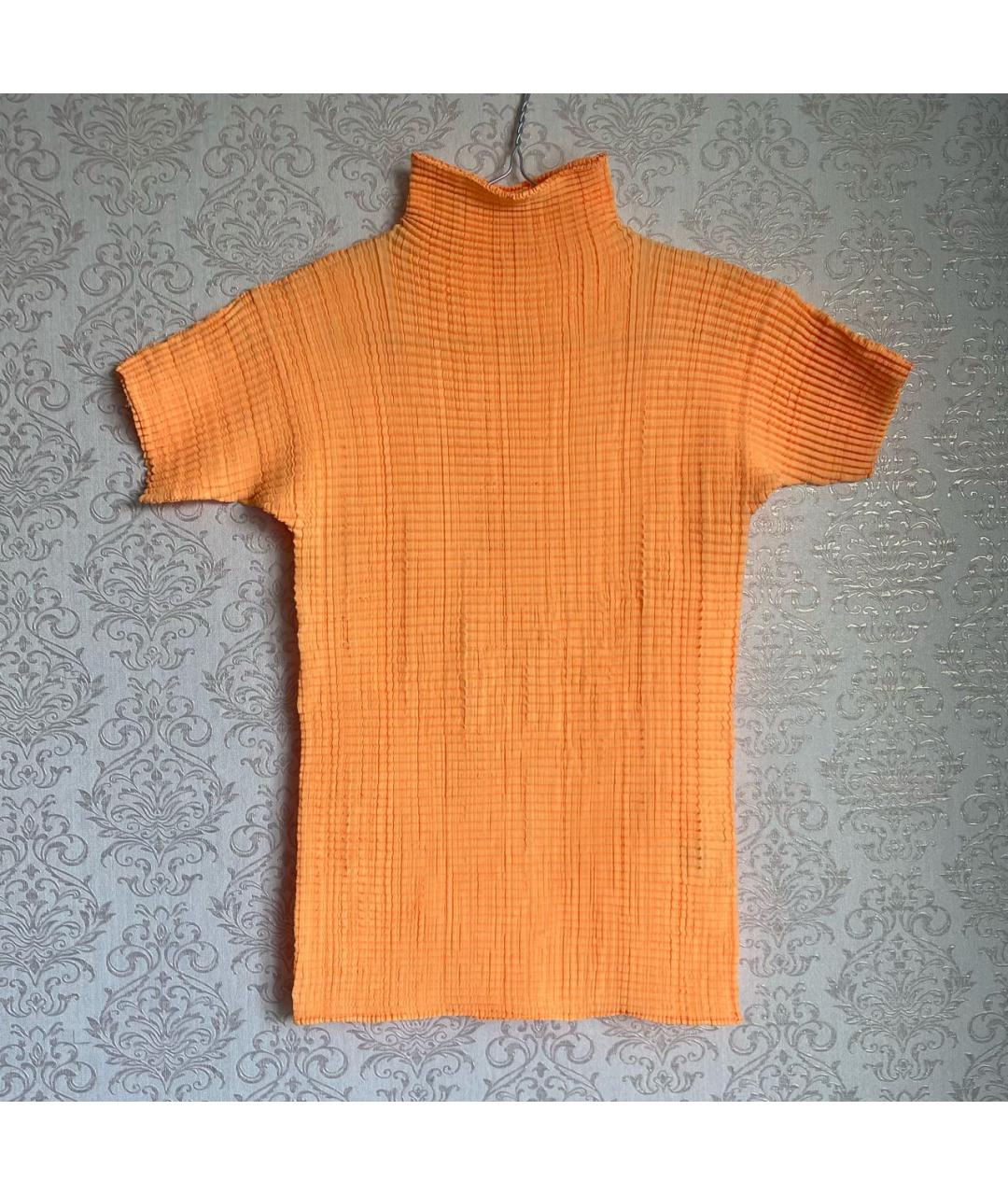 ISSEY MIYAKE Оранжевая полиэстеровая футболка, фото 4