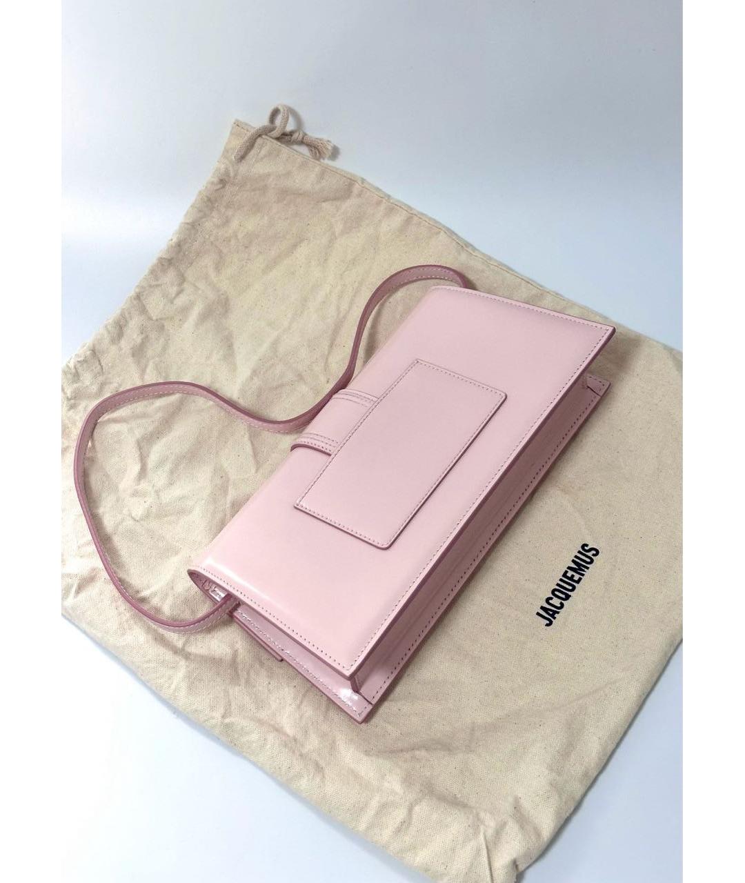 JACQUEMUS Розовая кожаная сумка через плечо, фото 5