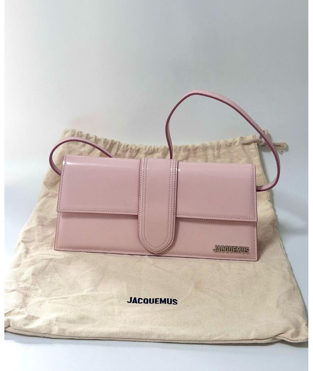 JACQUEMUS Розовая кожаная сумка через плечо, фото 2