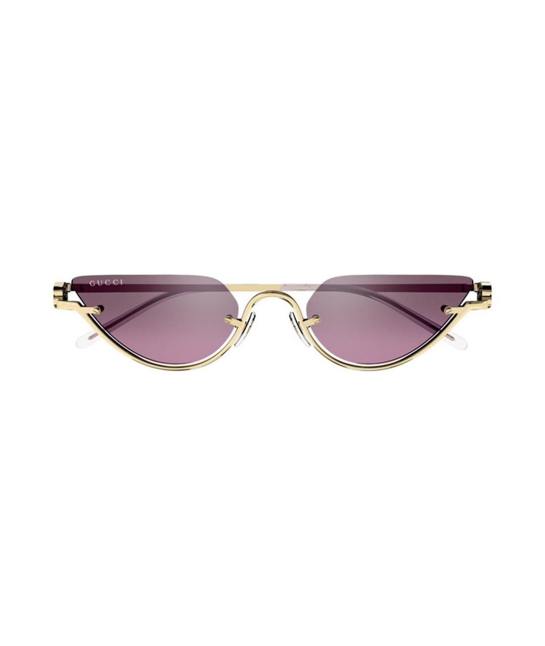GUCCI Золотые металлические солнцезащитные очки, фото 2