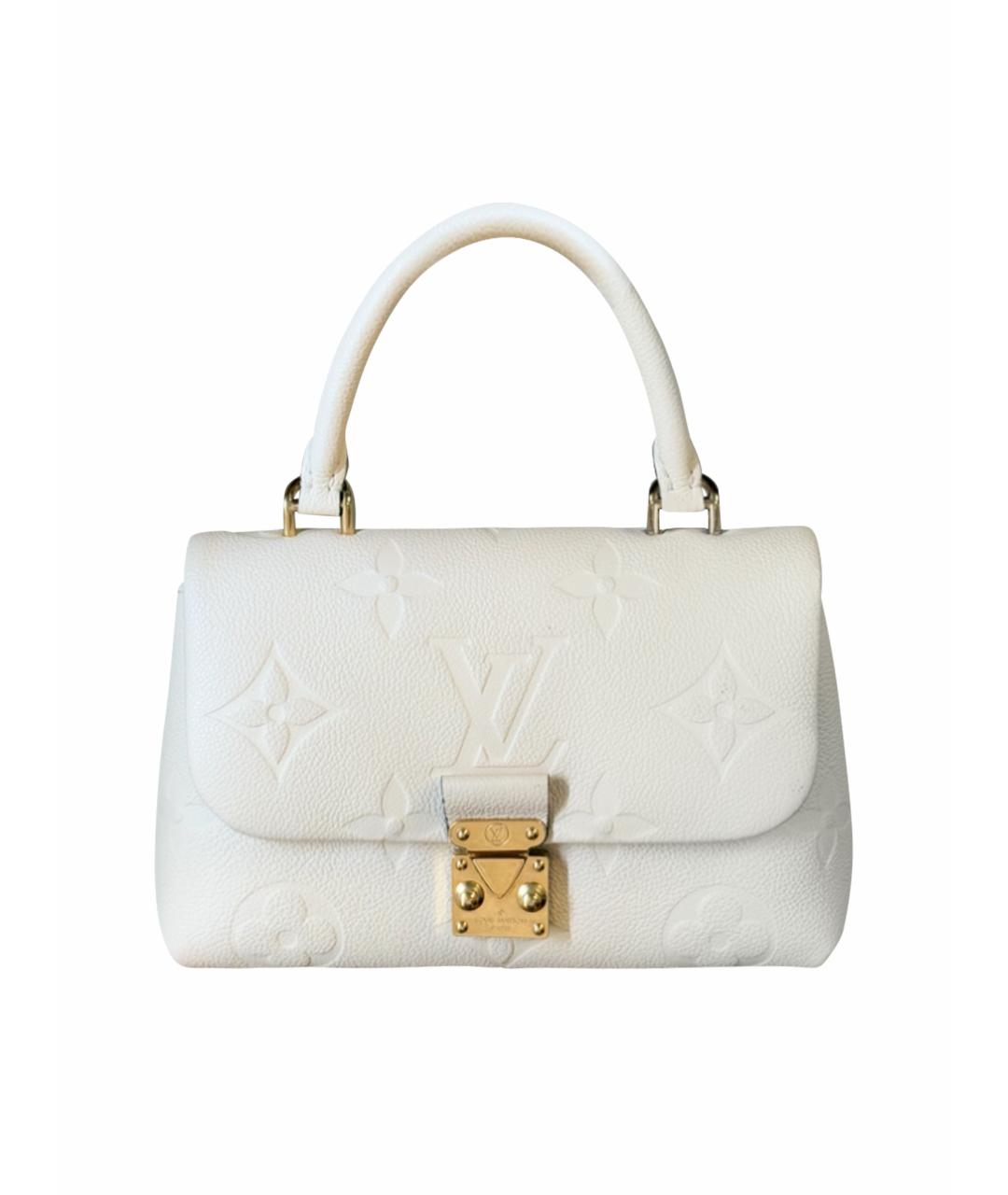LOUIS VUITTON Белая кожаная сумка с короткими ручками, фото 1