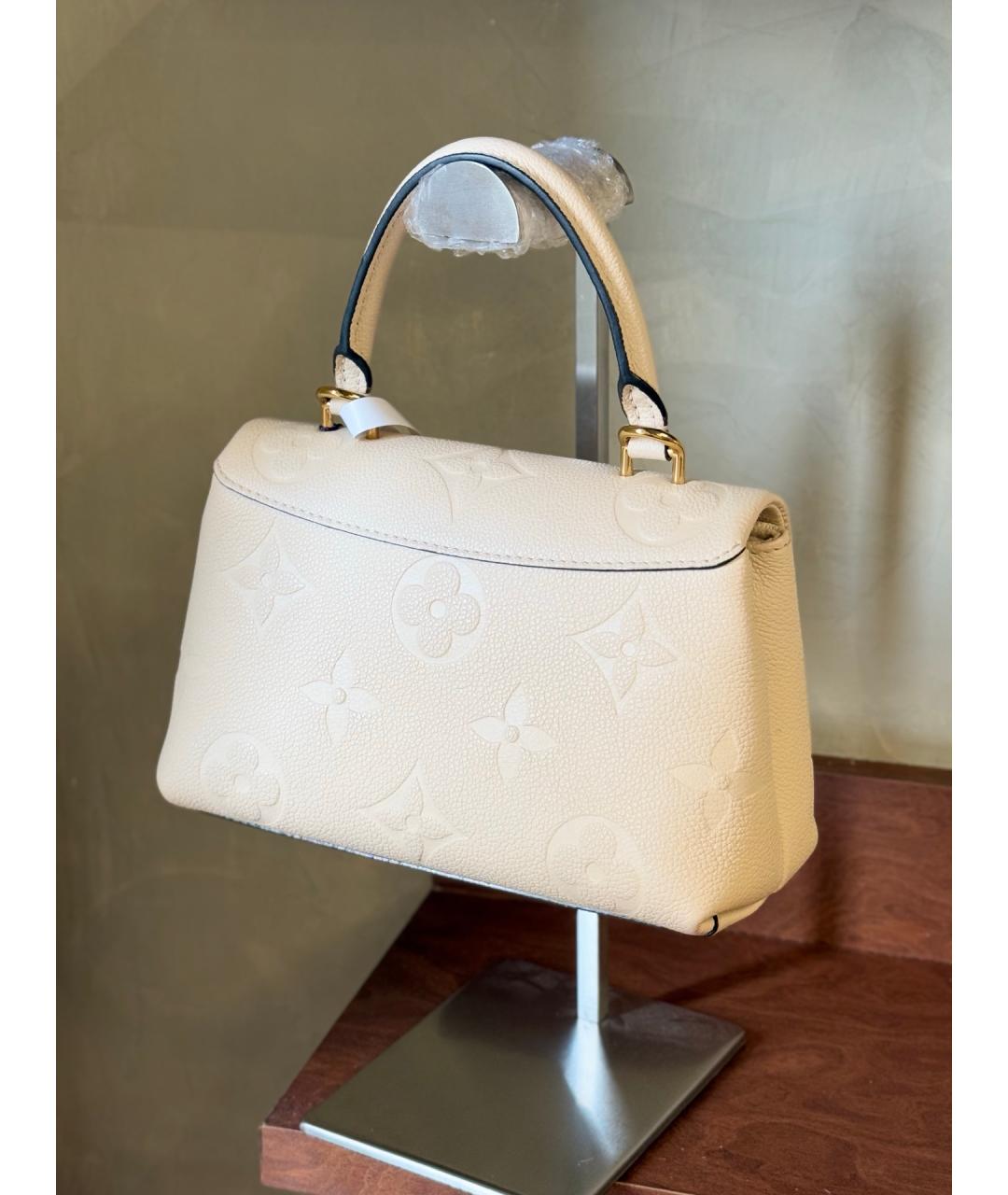 LOUIS VUITTON Белая кожаная сумка с короткими ручками, фото 7