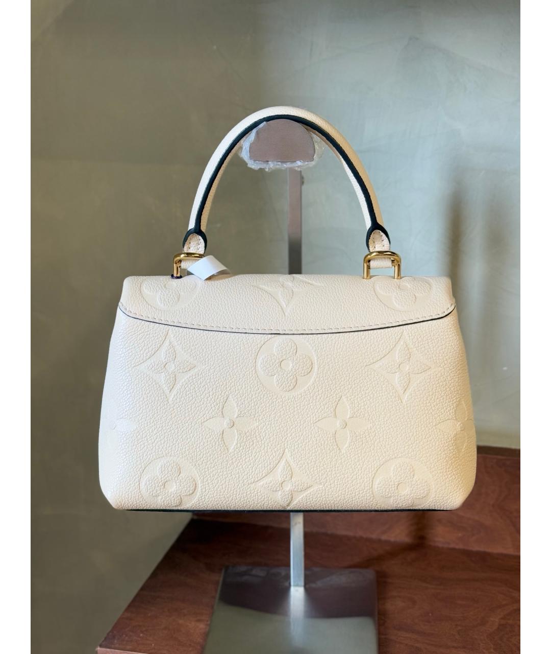 LOUIS VUITTON Белая кожаная сумка с короткими ручками, фото 6