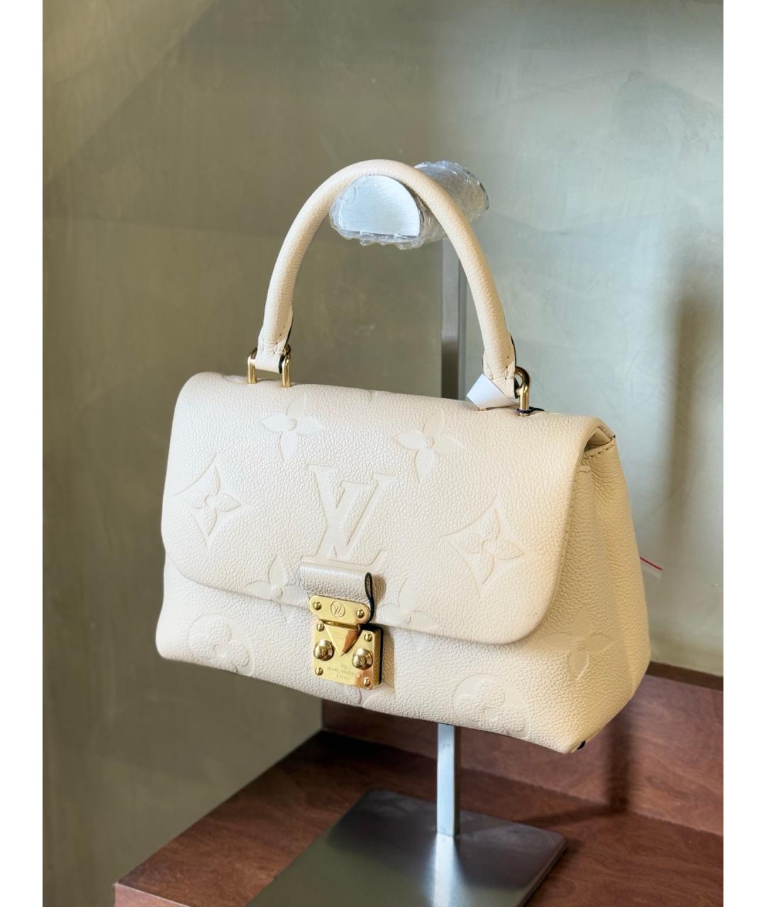 LOUIS VUITTON Белая кожаная сумка с короткими ручками, фото 3