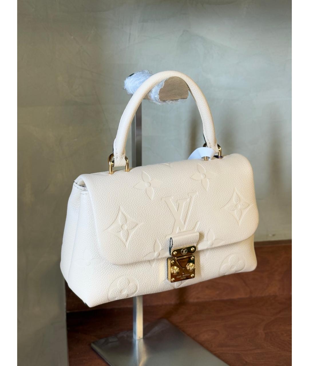 LOUIS VUITTON Белая кожаная сумка с короткими ручками, фото 5