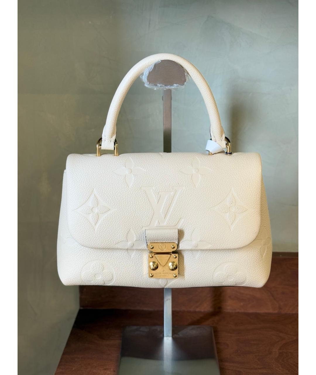 LOUIS VUITTON Белая кожаная сумка с короткими ручками, фото 2