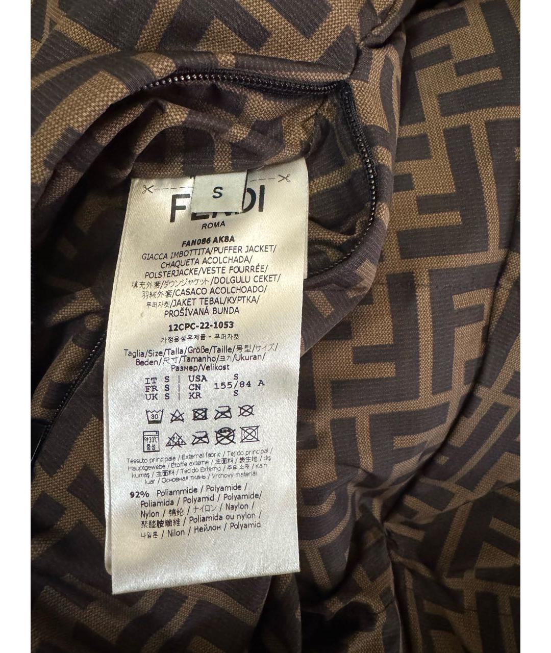 FENDI Синий полиамидовый пуховик, фото 5