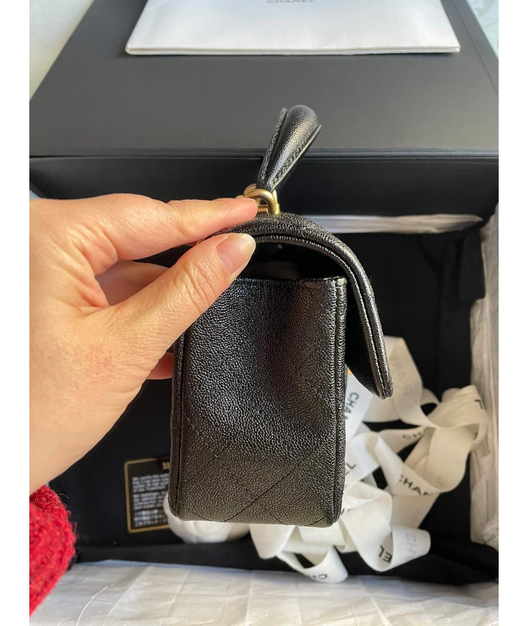 CHANEL Черная кожаная сумка тоут, фото 5